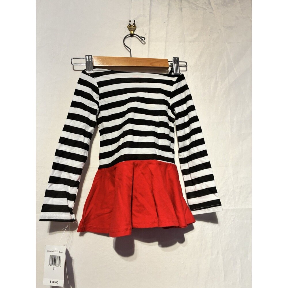 Nannette Kids 3T Teacher Dress Striped Apple Ruler School Red Skirt NWT - Picture 8 of 12
